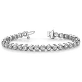 1 ctw Bezel Lab Diamond Tennis Bracelet white gold